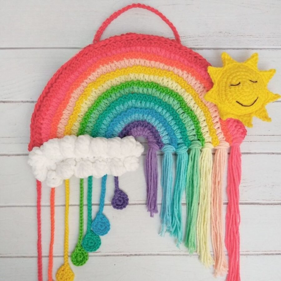 wall hanging rainbow crochet pattern