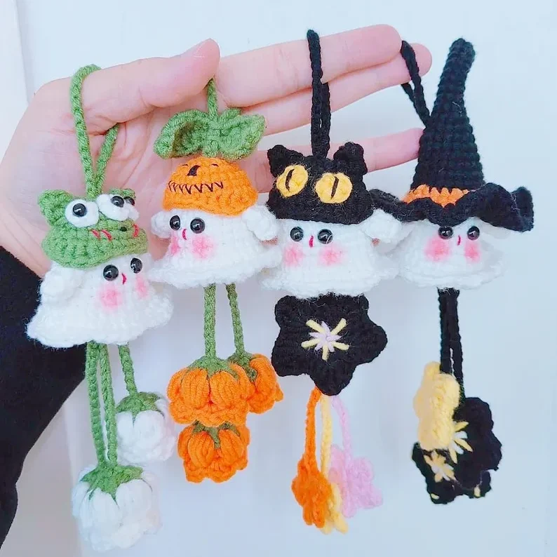 6-in-1 car ghost hanger crochet pattern
