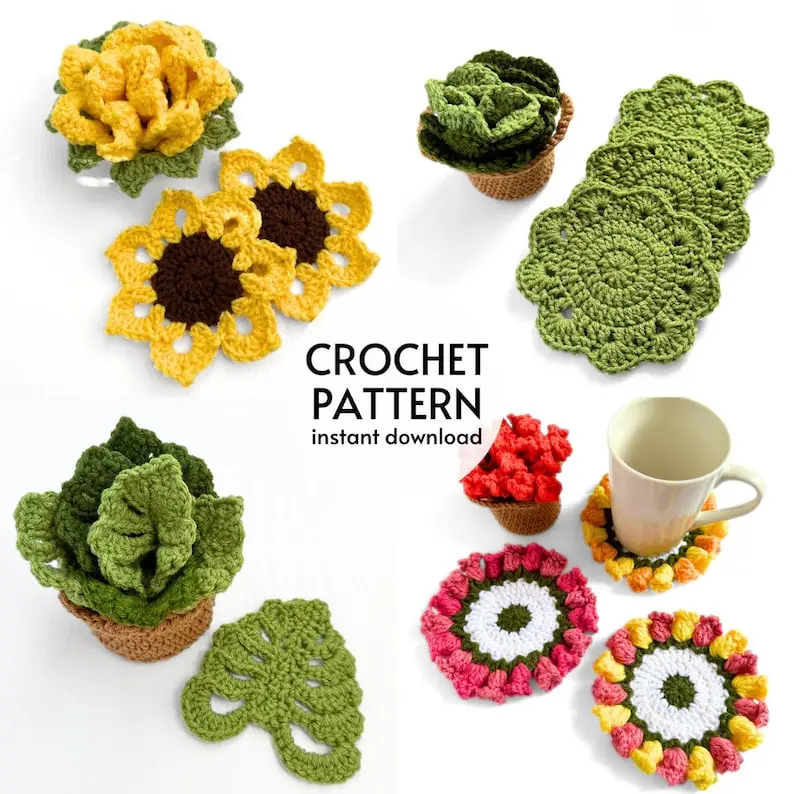 Flower Coaster Bundle Pattern