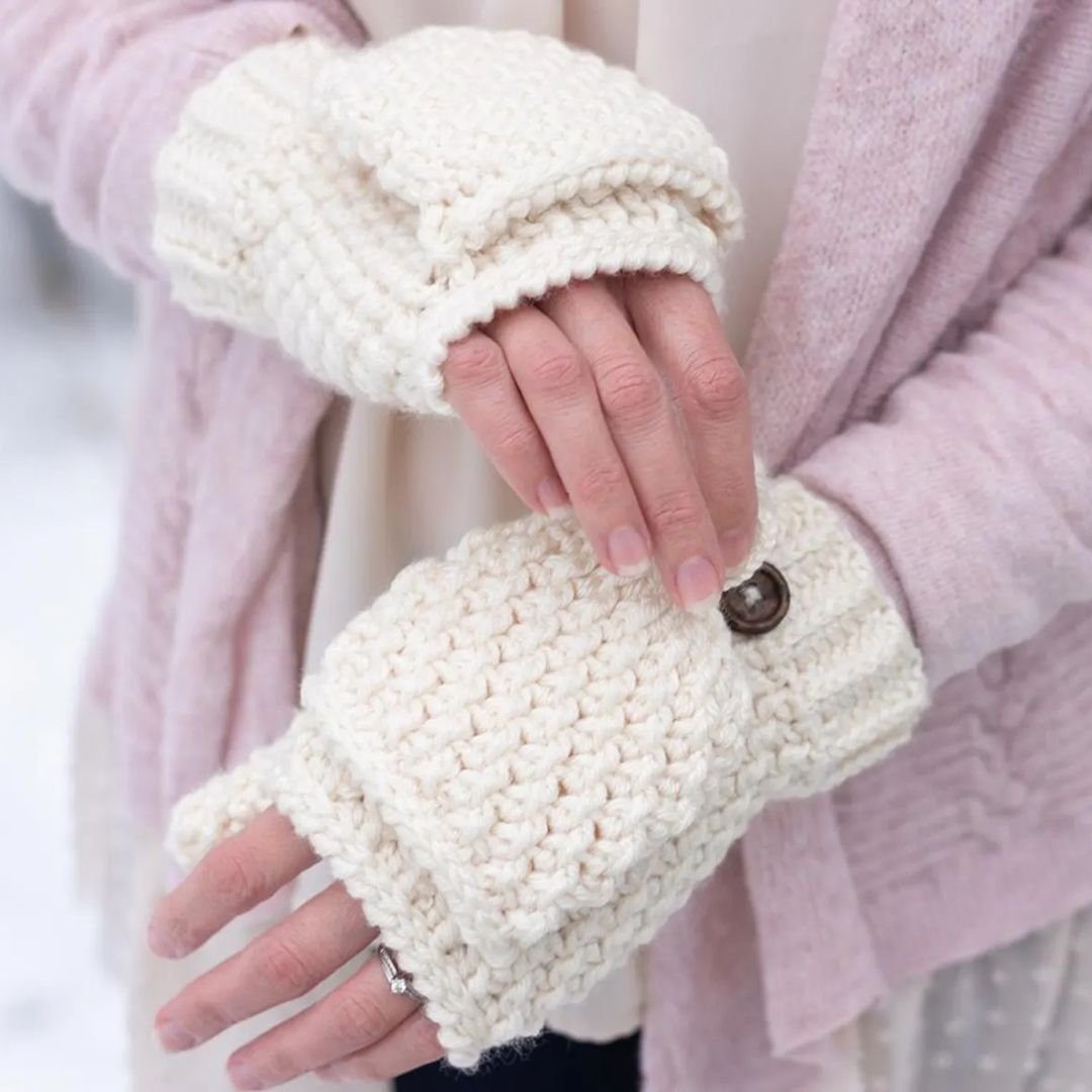 Flip Top Mittens Crochet Pattern