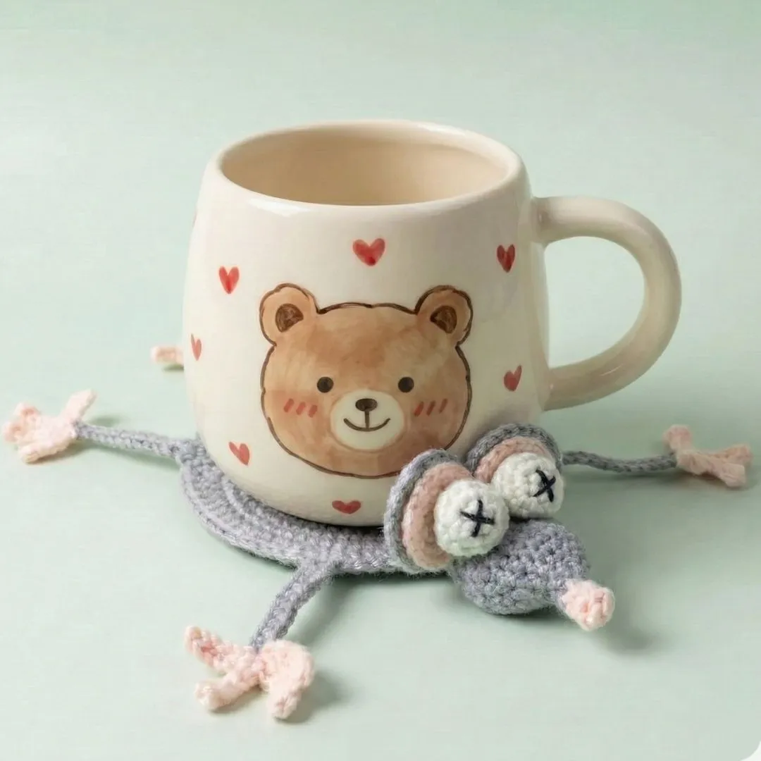 squashed mouse coaster crochet pattern