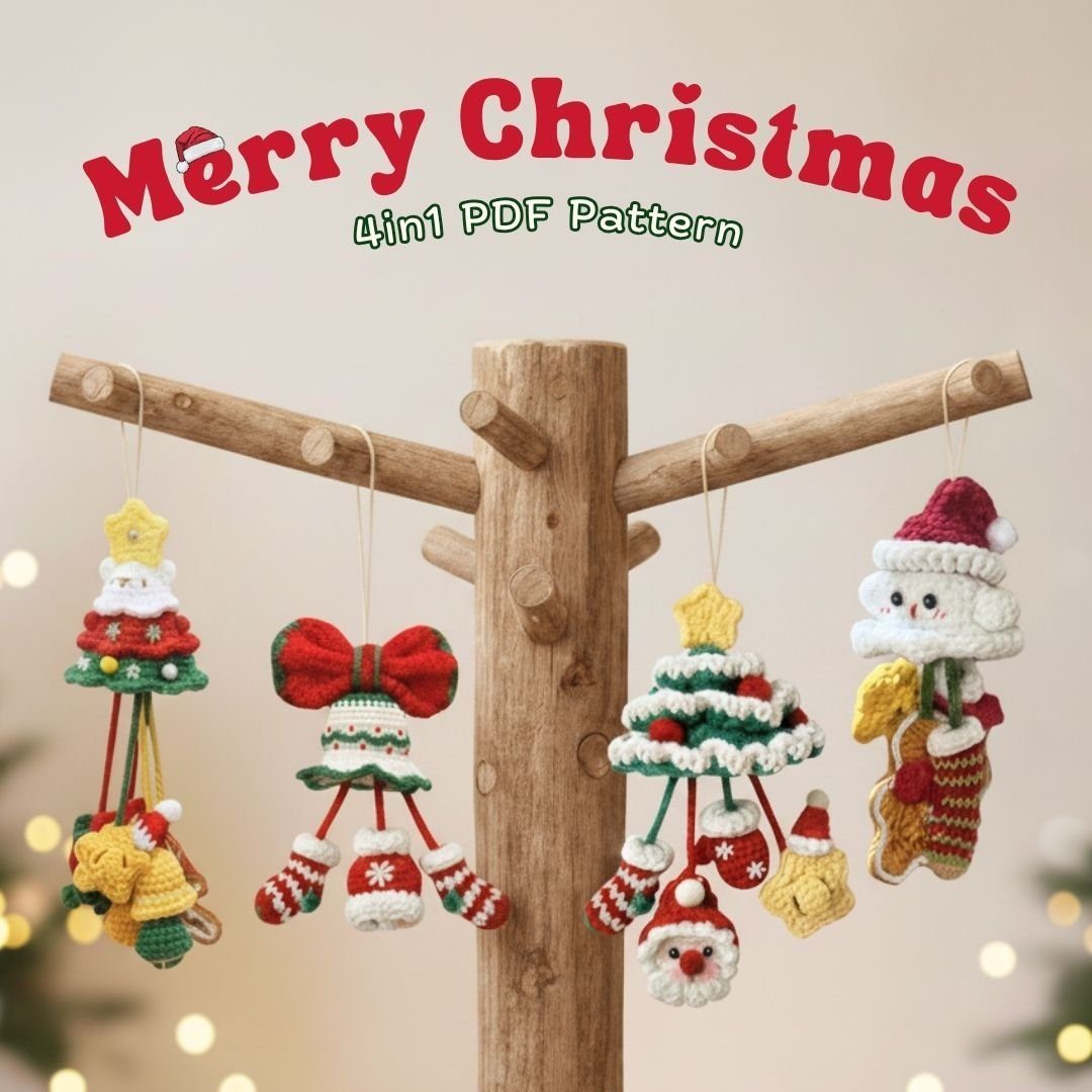 4In1 Christmas Car Hanging Crochet Pattern
