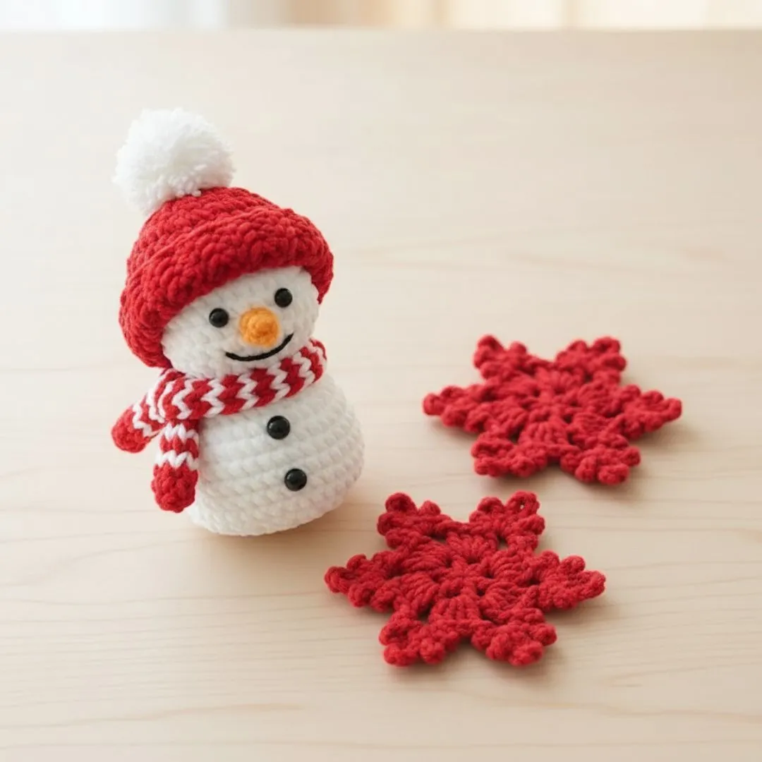 Snowman & Snowflakes Crochet Pattern