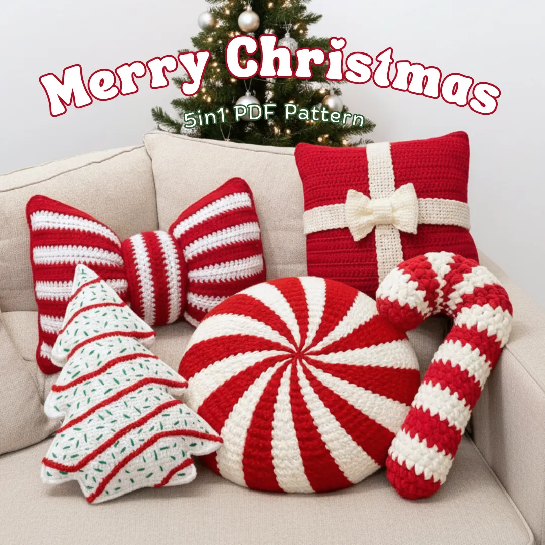5In1 Christmas Crochet Pillow Plush Bundle