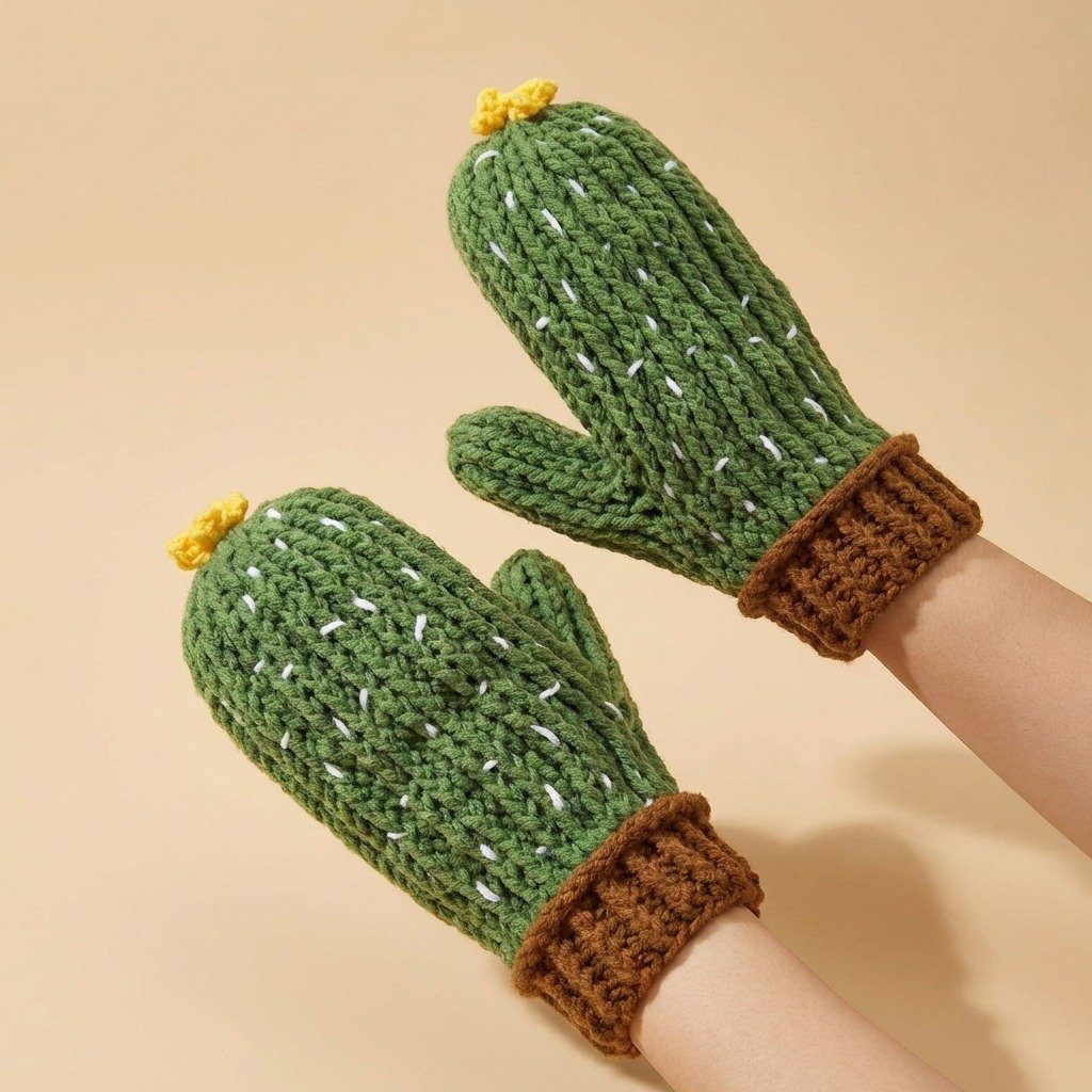 Adorable Cactus Gloves Crochet Pattern