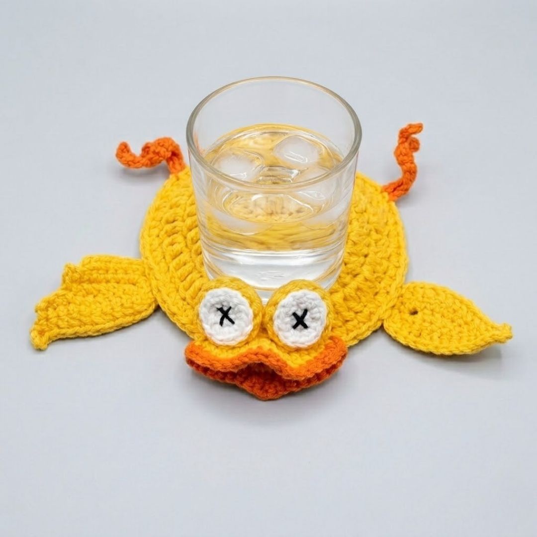 yellow duck coaster crochet pattern