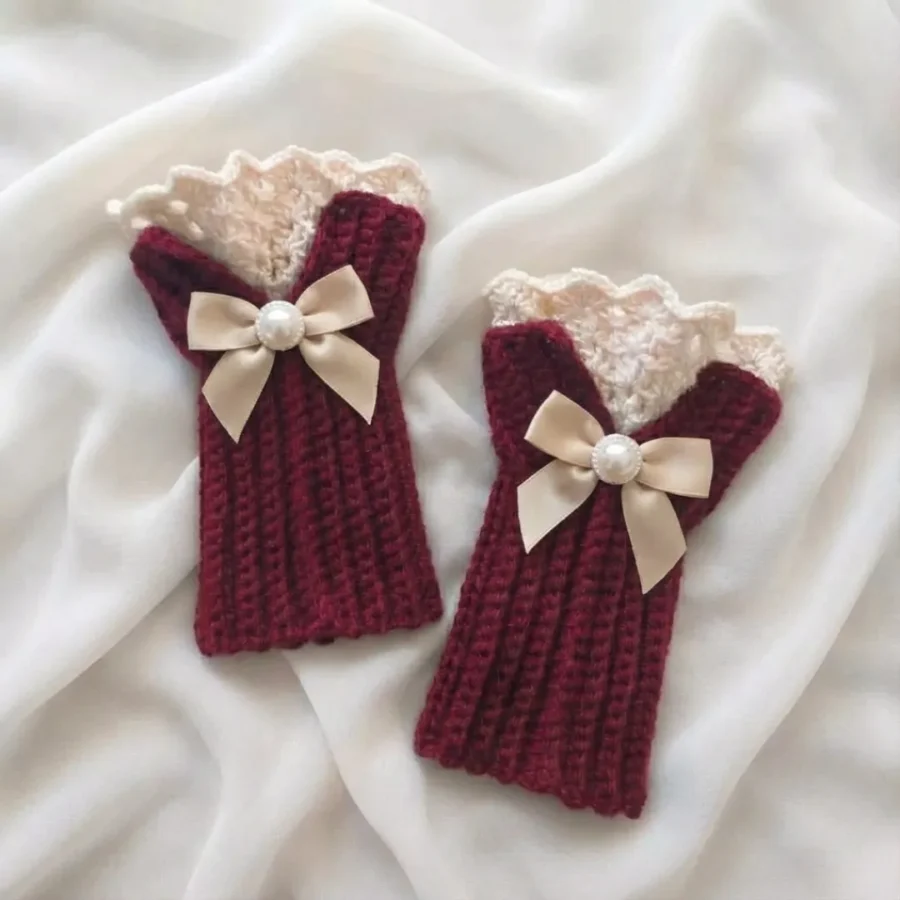 victorian crochet fingerless gloves pattern