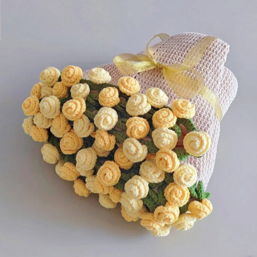 sunny rose bouquet blanket pattern