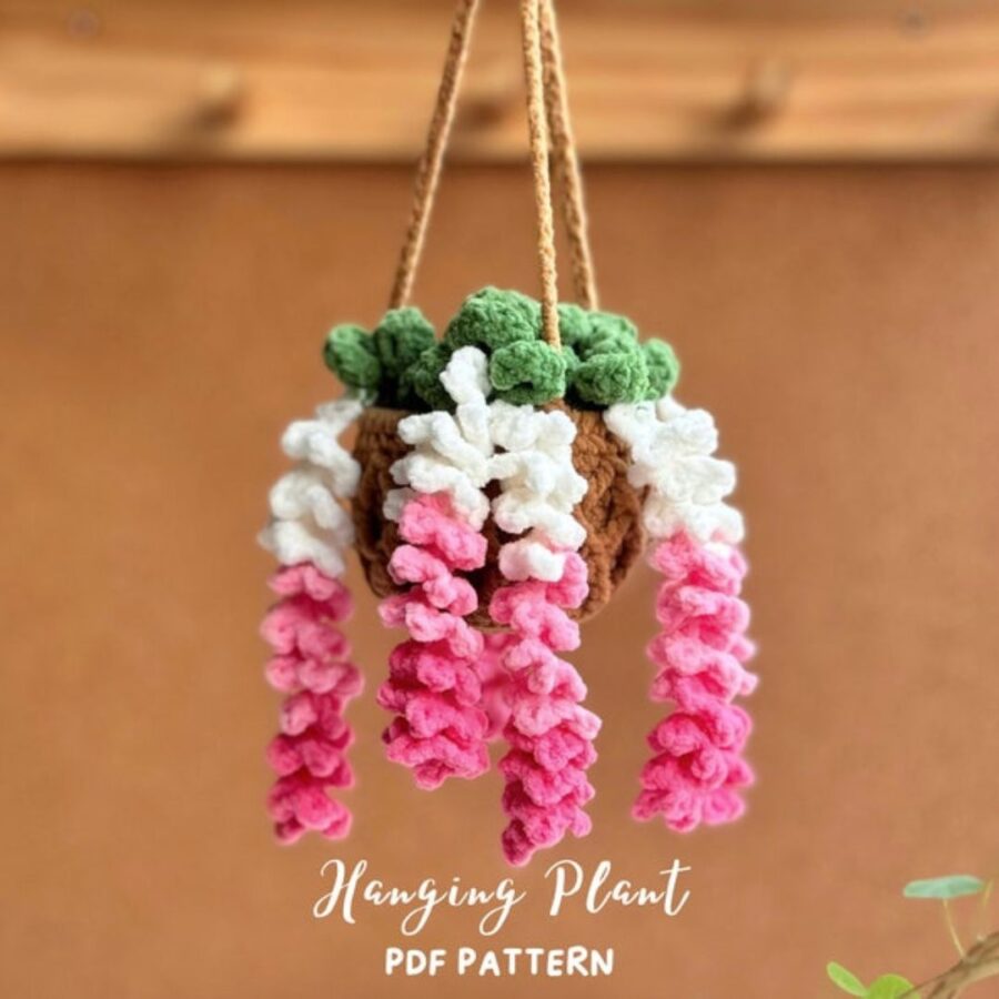 wisteria plant hanging crochet pattern