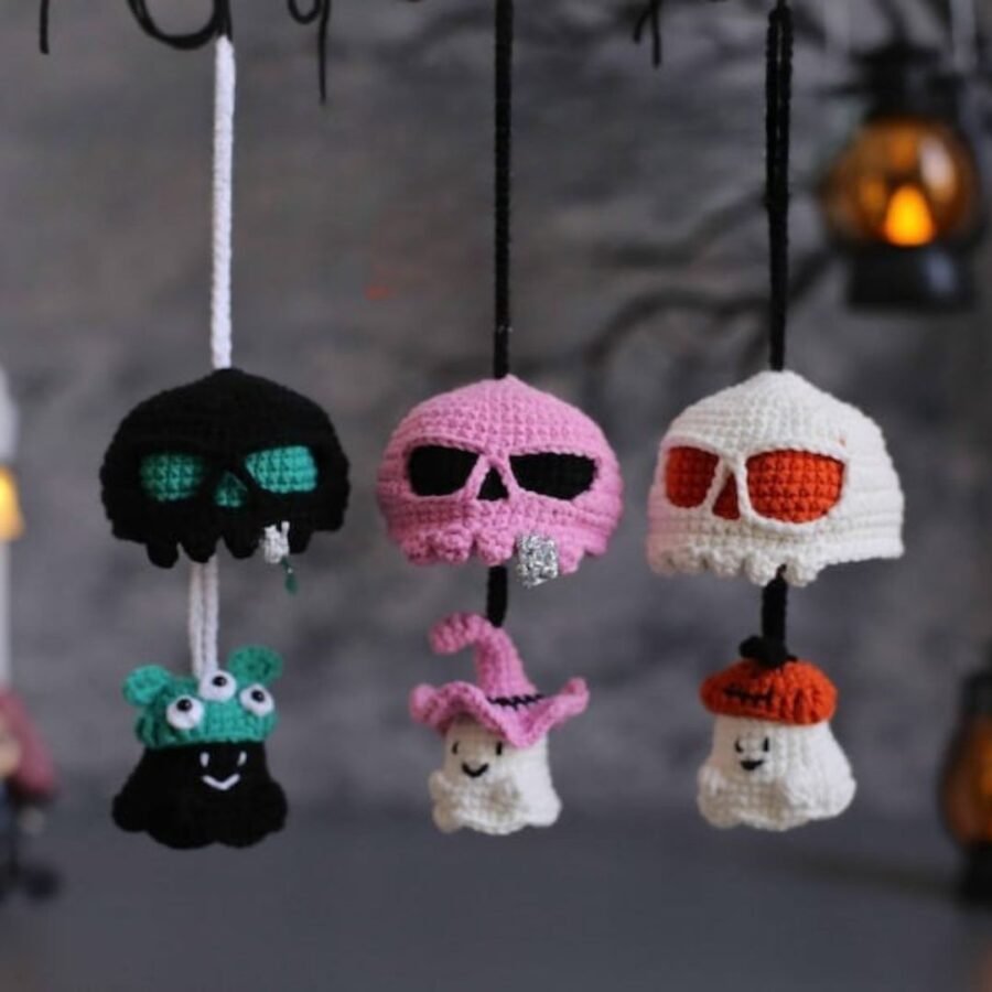 3in1 spooky ghost car hanger crochet pattern