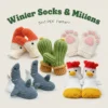 winter socks & mittens crochet pattern bundle