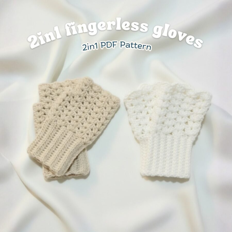 2in1 fingerless gloves crochet pattern