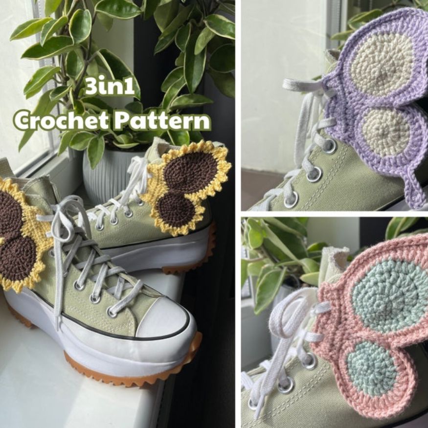 3in1 fairy shoe wings crochet pattern