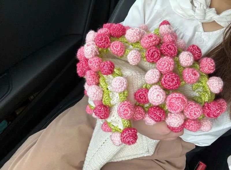 pink rose blanket pattern