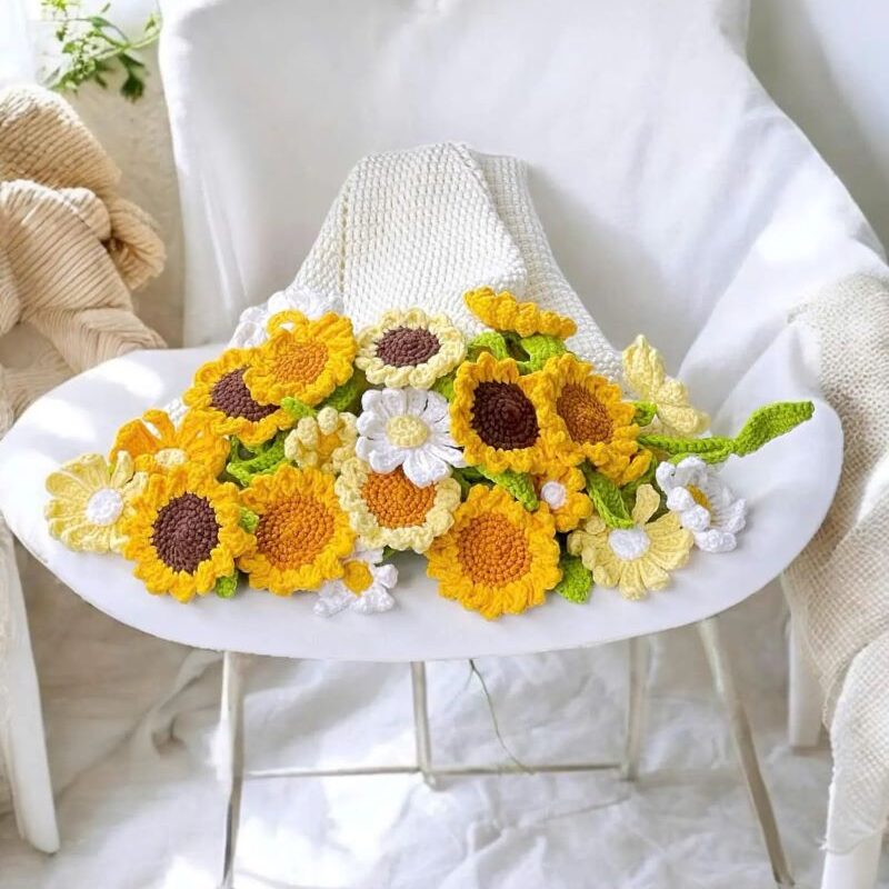 sunflower&daisy blanket pattern